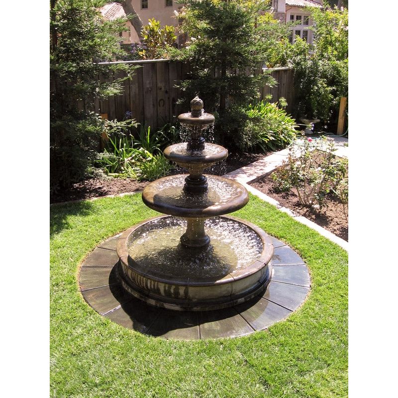 Giannini Garden Newcastle 3-Tier Cast Stone Outdoor Fountain with Basin 1193 1193w-1316