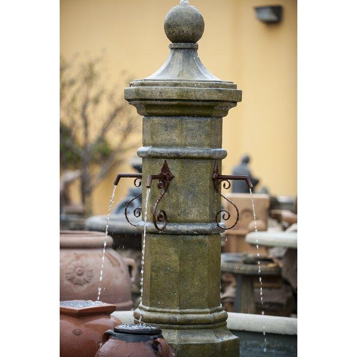 Giannini Garden Octavia Cast Stone Column Outdoor Fountain with 84" Wide Easy-Pond Basin
