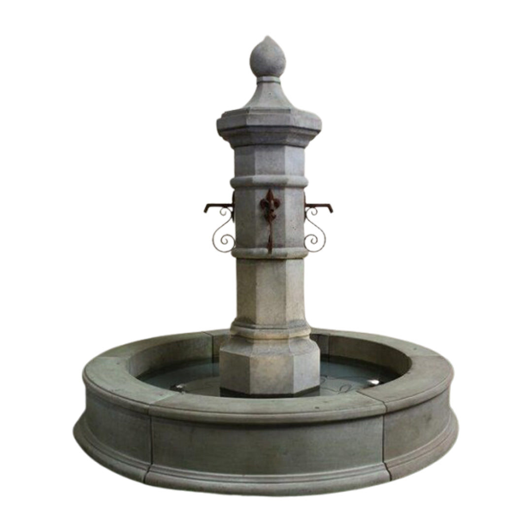 Giannini Garden Octavia Cast Stone Column Outdoor Fountain with 84" Wide Easy-Pond Basin