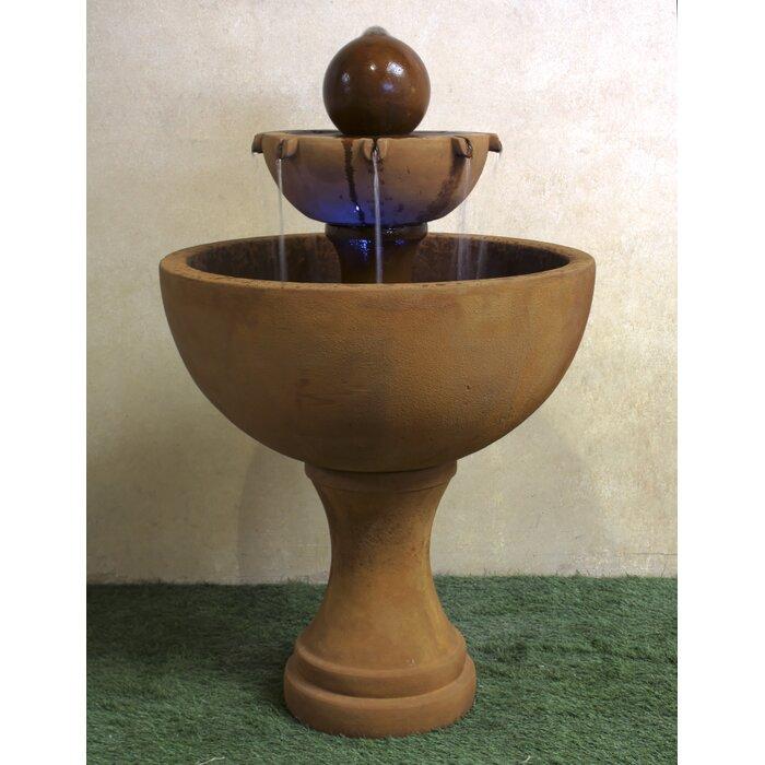 Giannini Garden Orbis 2-Tier Cast Stone Outdoor Fountain 1715 1715