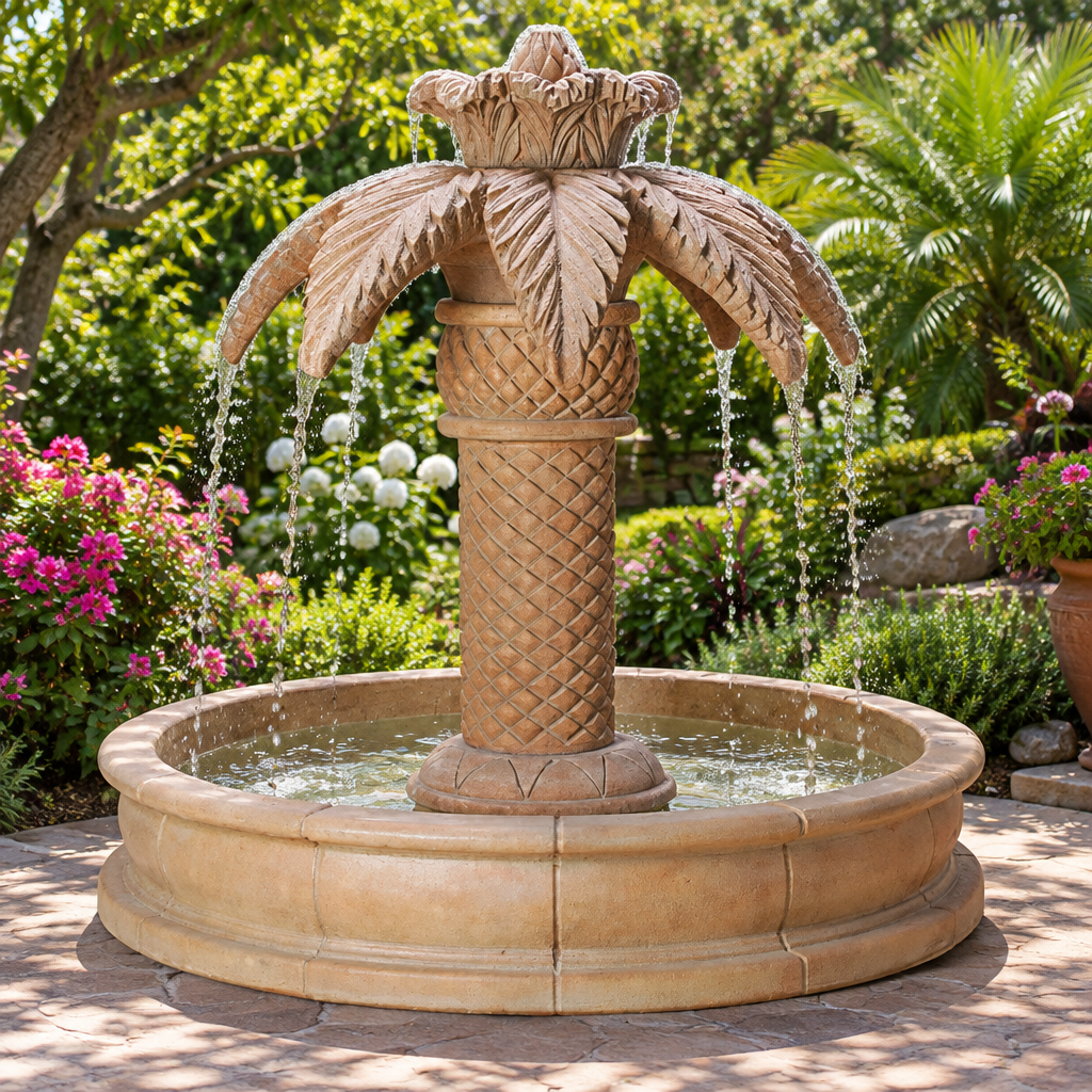Giannini Garden Palm Springs Large Outdoor Fountain with Basin 1151