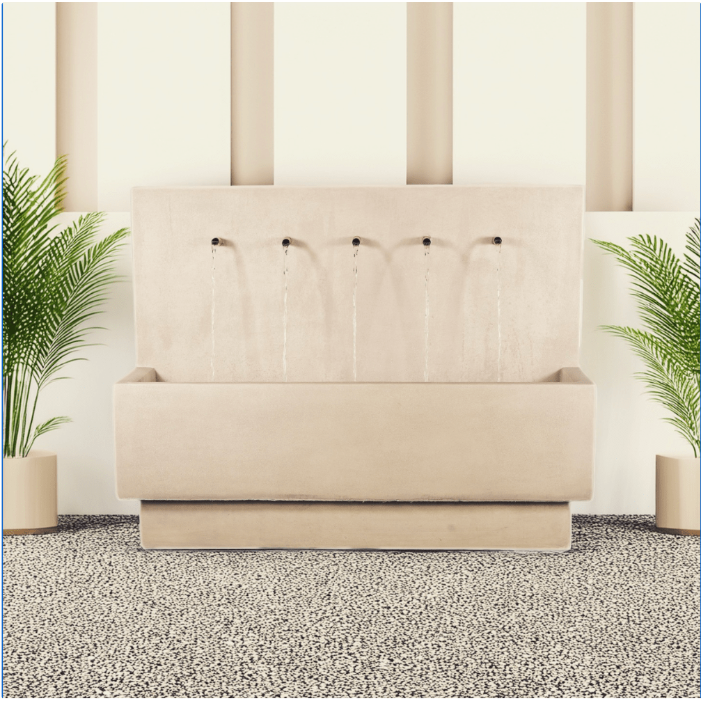Giannini Garden Penta Concrete Wall Outdoor Fountain 1747 GG-1747
