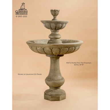 Giannini Garden Peotta 2-Tier Cast Stone Outdoor Fountain 1672 1672