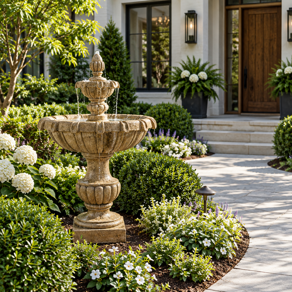 Giannini Garden Petite Chateau 2-Tier Cast Stone Outdoor Fountain 1695