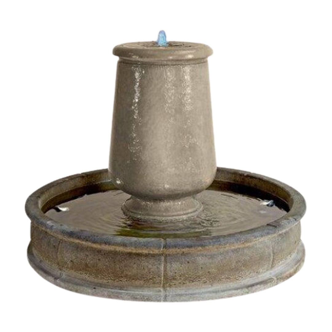 Giannini Garden Planum Cast Stone Urna Outdoor Courtyard Fountain with Basin 1704 1704