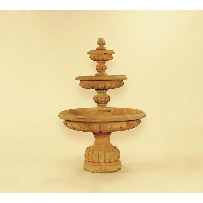Giannini Garden Provence 3-Tier Cast Stone Outdoor Garden Fountain 1288 1288