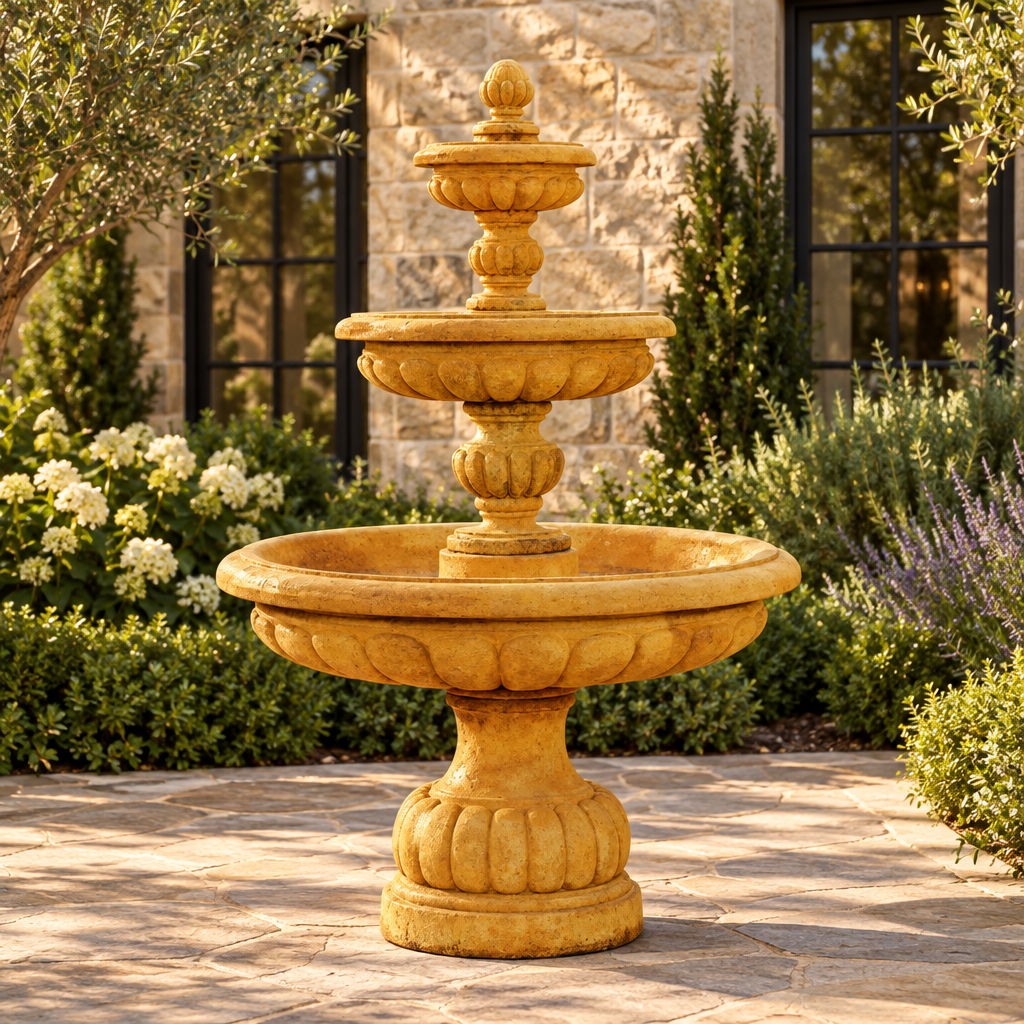 Giannini Garden Provence 3-Tier Cast Stone Outdoor Garden Fountain 1288
