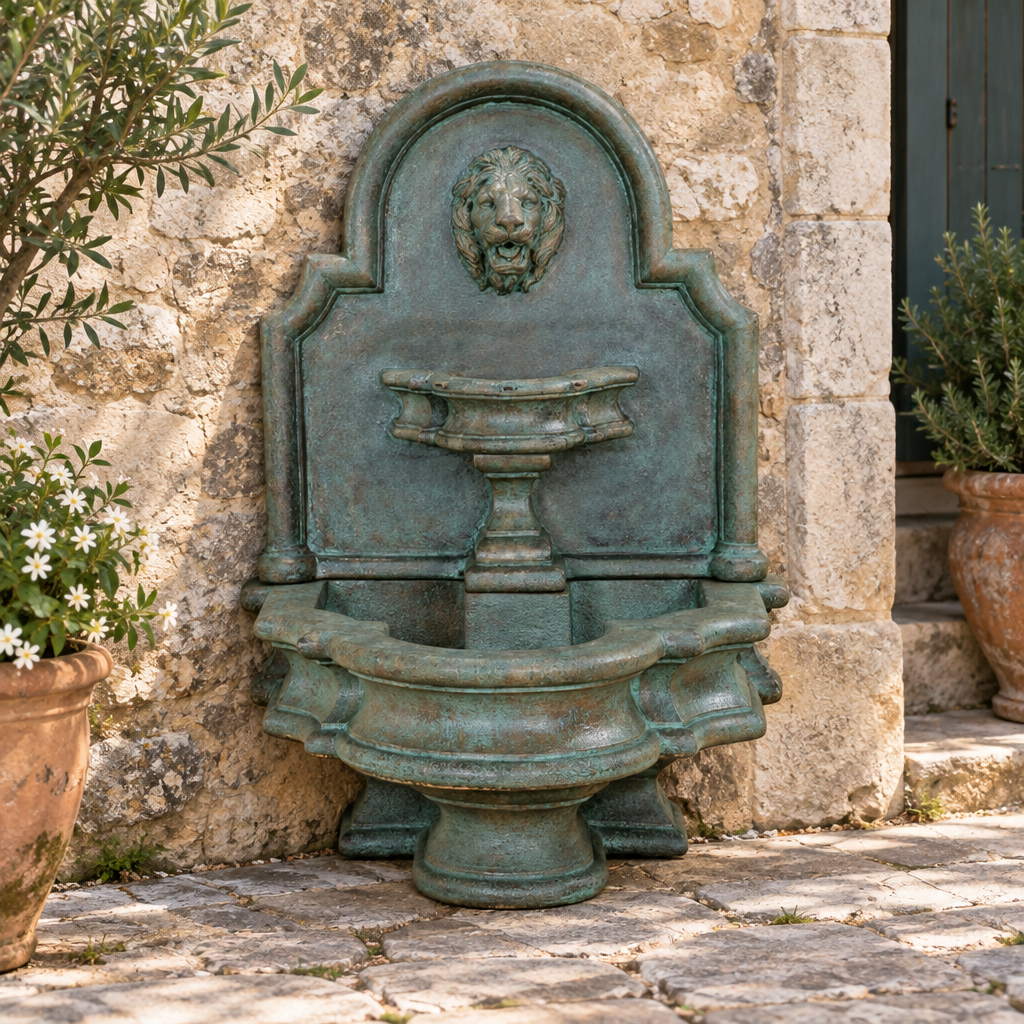Giannini Garden Rialto Lion Outdoor Wall Fountain 1140