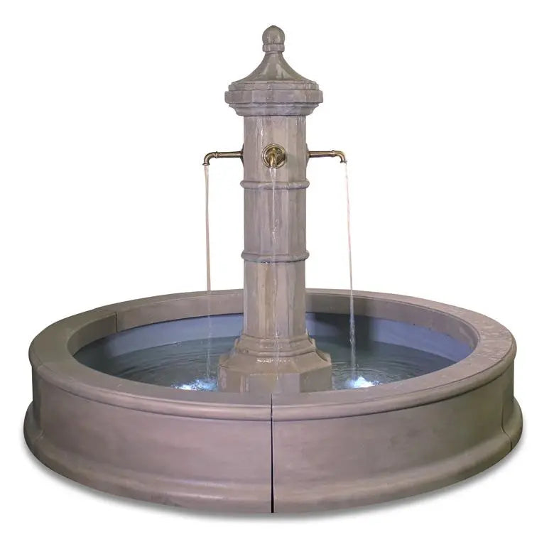 Giannini Garden Robaix Column French Limestone Concrete Outdoor Fountain 1732