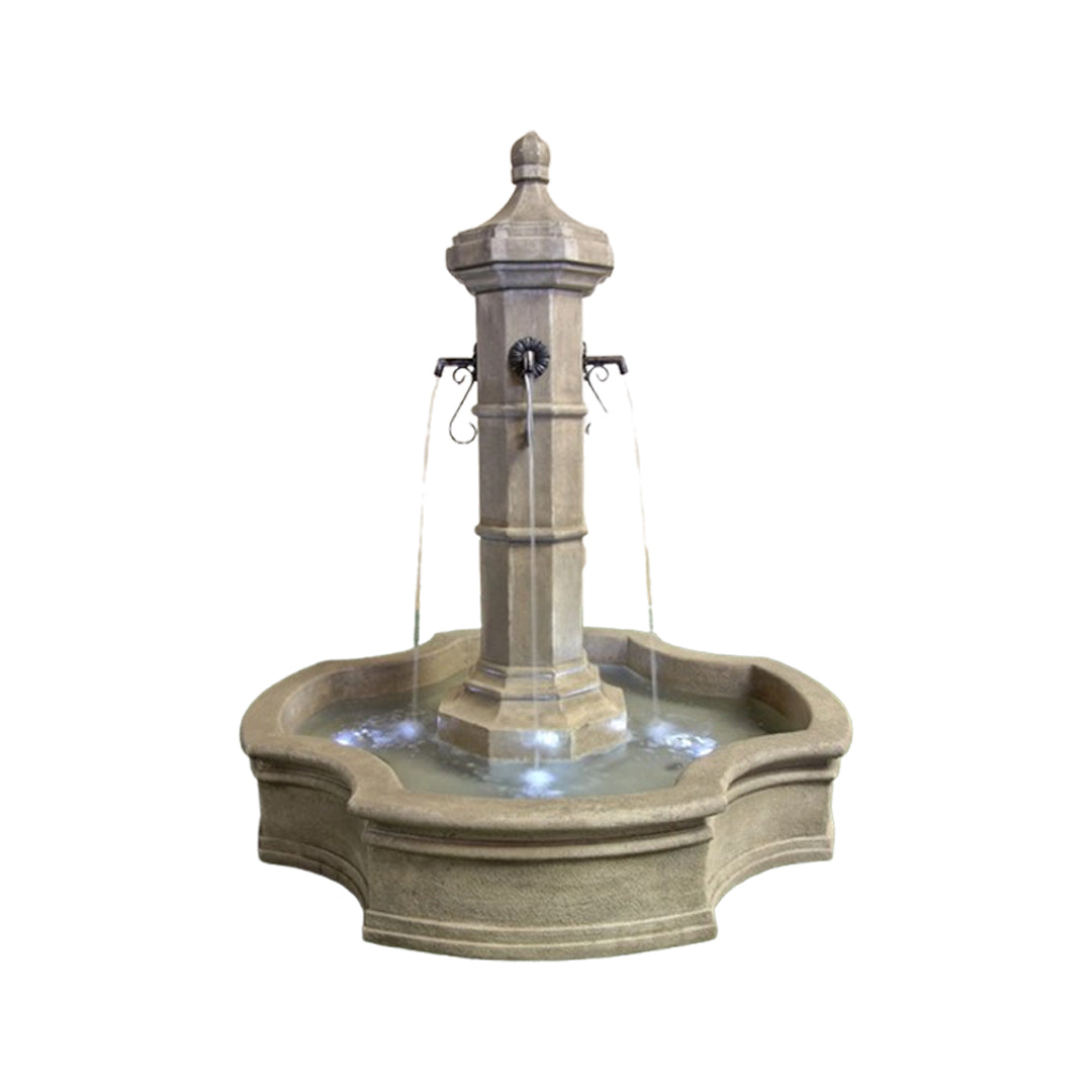 Giannini Garden Roubaix Cast Stone Outdoor Courtyard Fountain with Basin