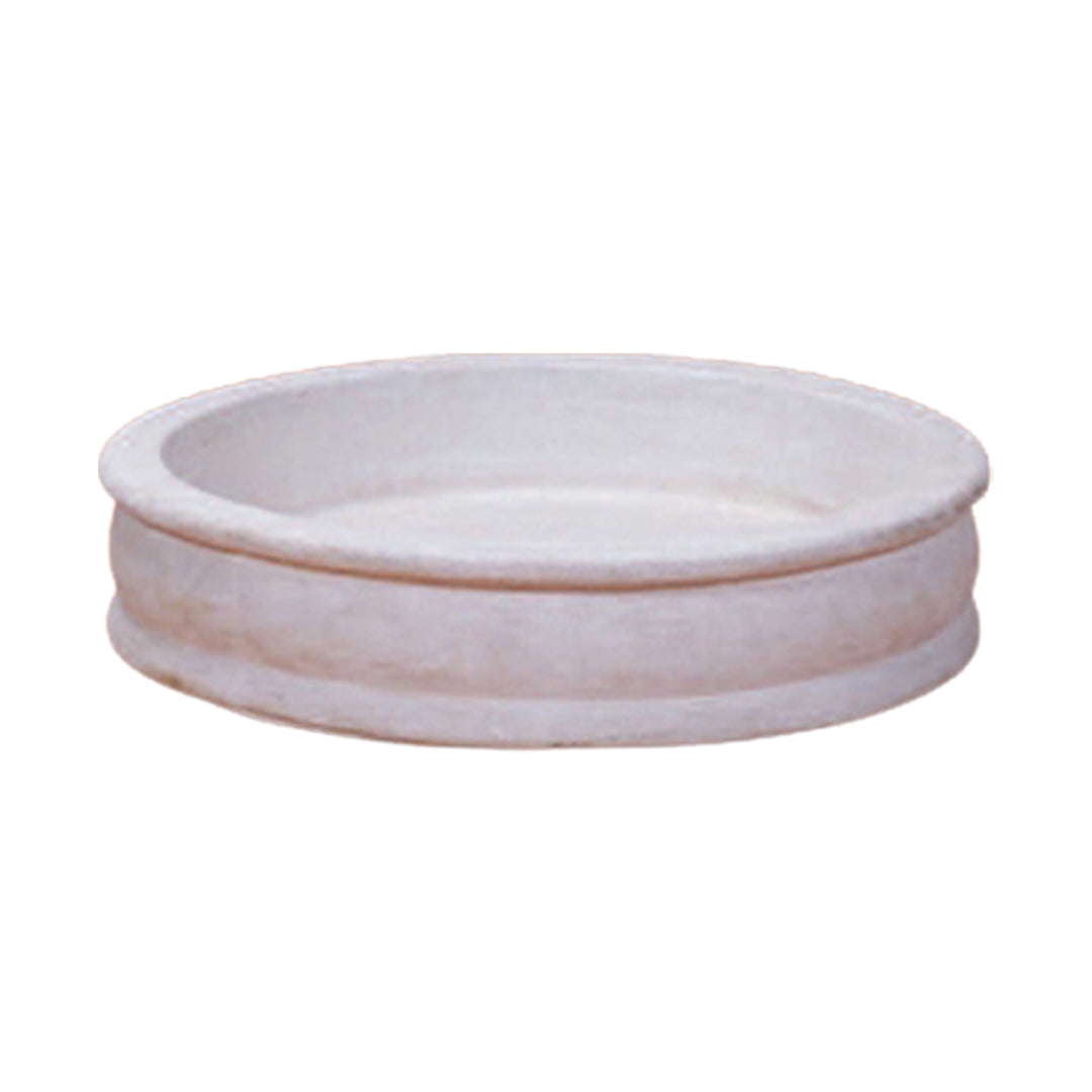 Giannini Garden Round One-Piece Fountain Basin in Cast Stone