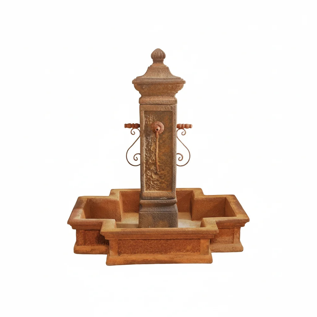 Giannini Garden San Martino Cast Stone Outdoor Courtyard Fountain with Basin 1568