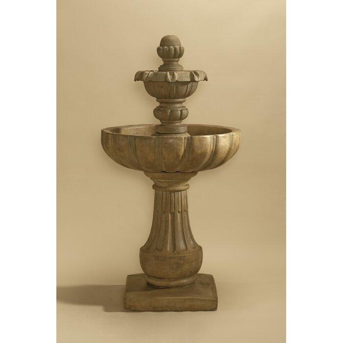 Giannini Garden Serafina 2-Tier Cast Stone Outdoor Garden Fountain 1627 1627