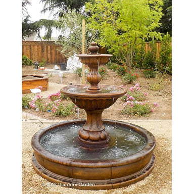 Giannini Garden Sienna Cast Stone Basin Outdoor Courtyard Fountain with Basin 1666