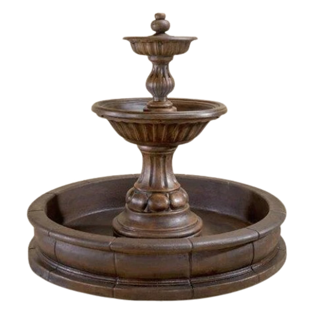 Giannini Garden Sienna Cast Stone Basin Outdoor Courtyard Fountain with Basin 1666
