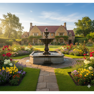 Giannini Garden Solara Cast Stone Quadra Outdoor Courtyard Fountain with Basin 1667 1667