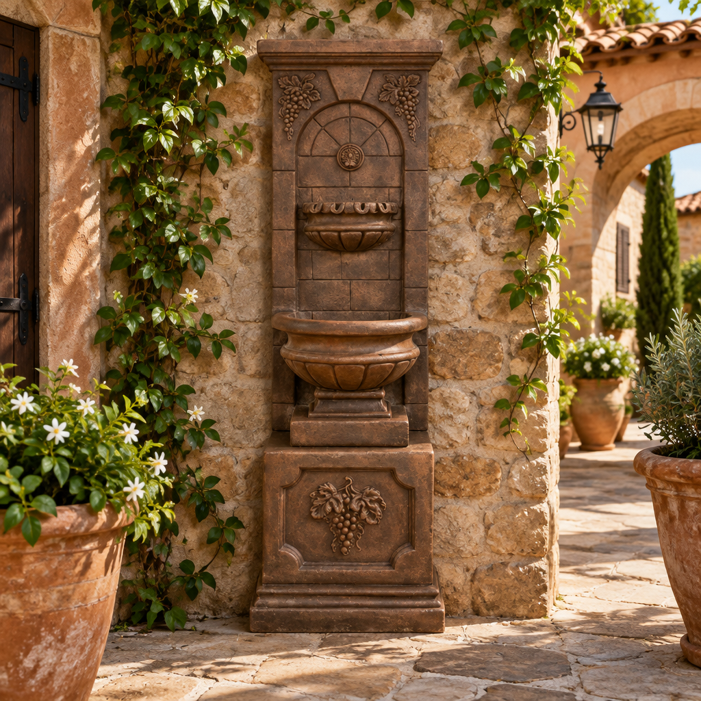 Giannini Garden St. Helena Cast Stone Outdoor Wall Fountain
