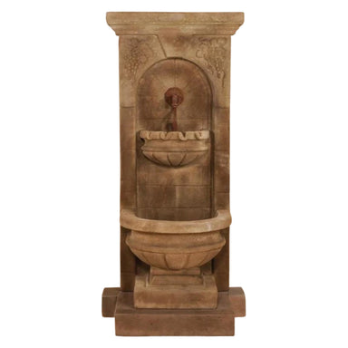 Giannini Garden St. Helena Cast Stone Outdoor Wall Fountain with Step