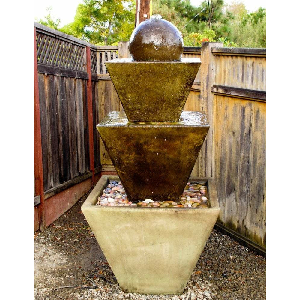 Giannini Garden Tiered Cast Stone Outdoor Garden Fountain with Ball