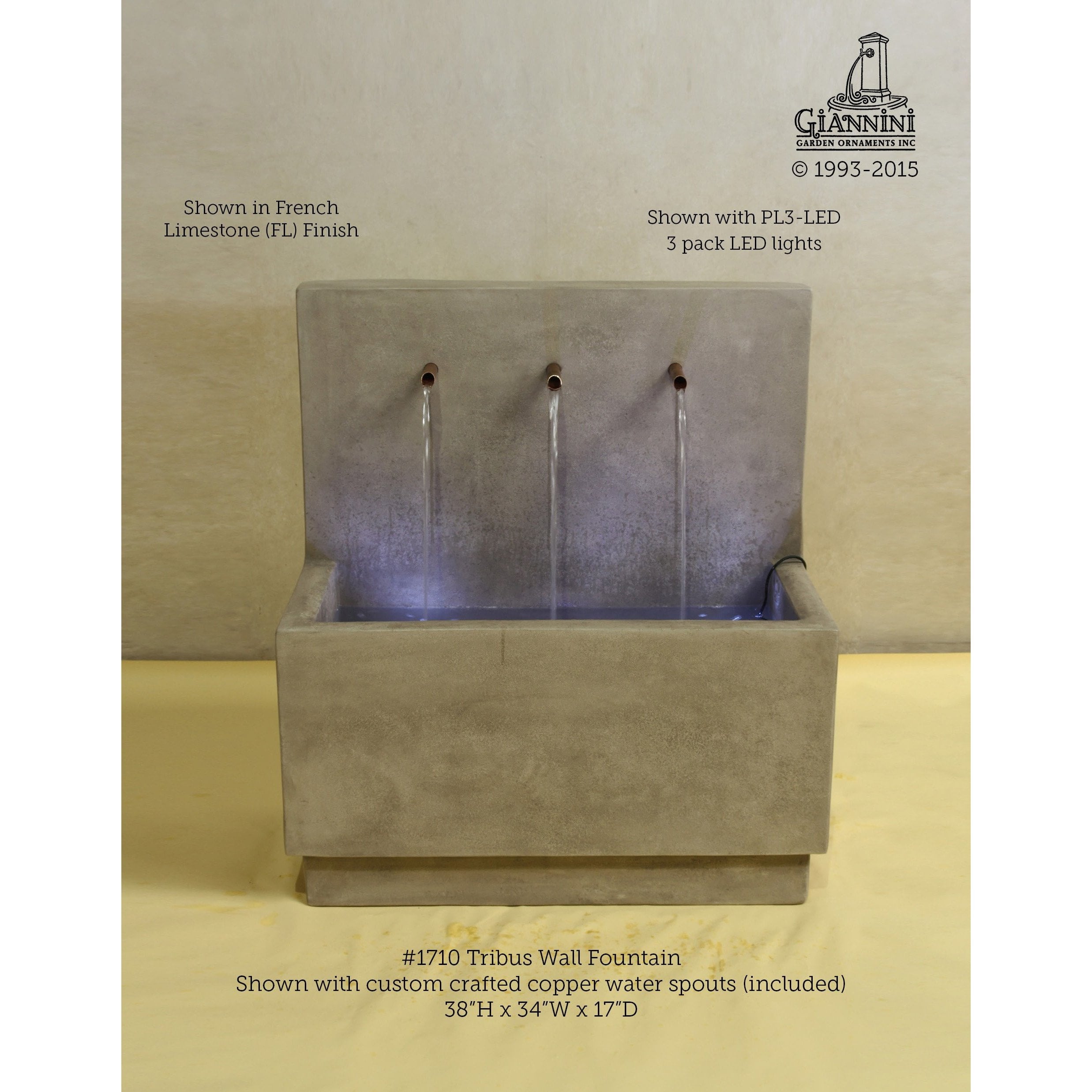 Giannini Garden Tribus Cast Stone Outdoor Wall Fountain 1710 GG-1710