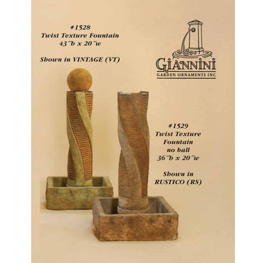 Giannini Garden Twist Texture Outdoor Fountain