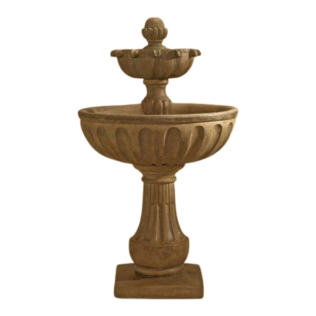 Giannini Garden Valeria 2-Tier Cast Stone Outdoor Garden Fountain 1626 1626