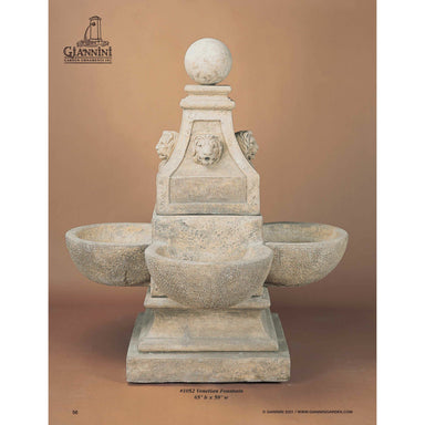 Giannini Garden Venetian Lion Head Cast Stone Outdoor Garden Fountain 1052 1052