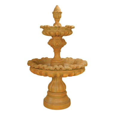 Giannini Garden Venezia Lion Head 2-Tier Cast Stone Outdoor Fountain 1241 1241