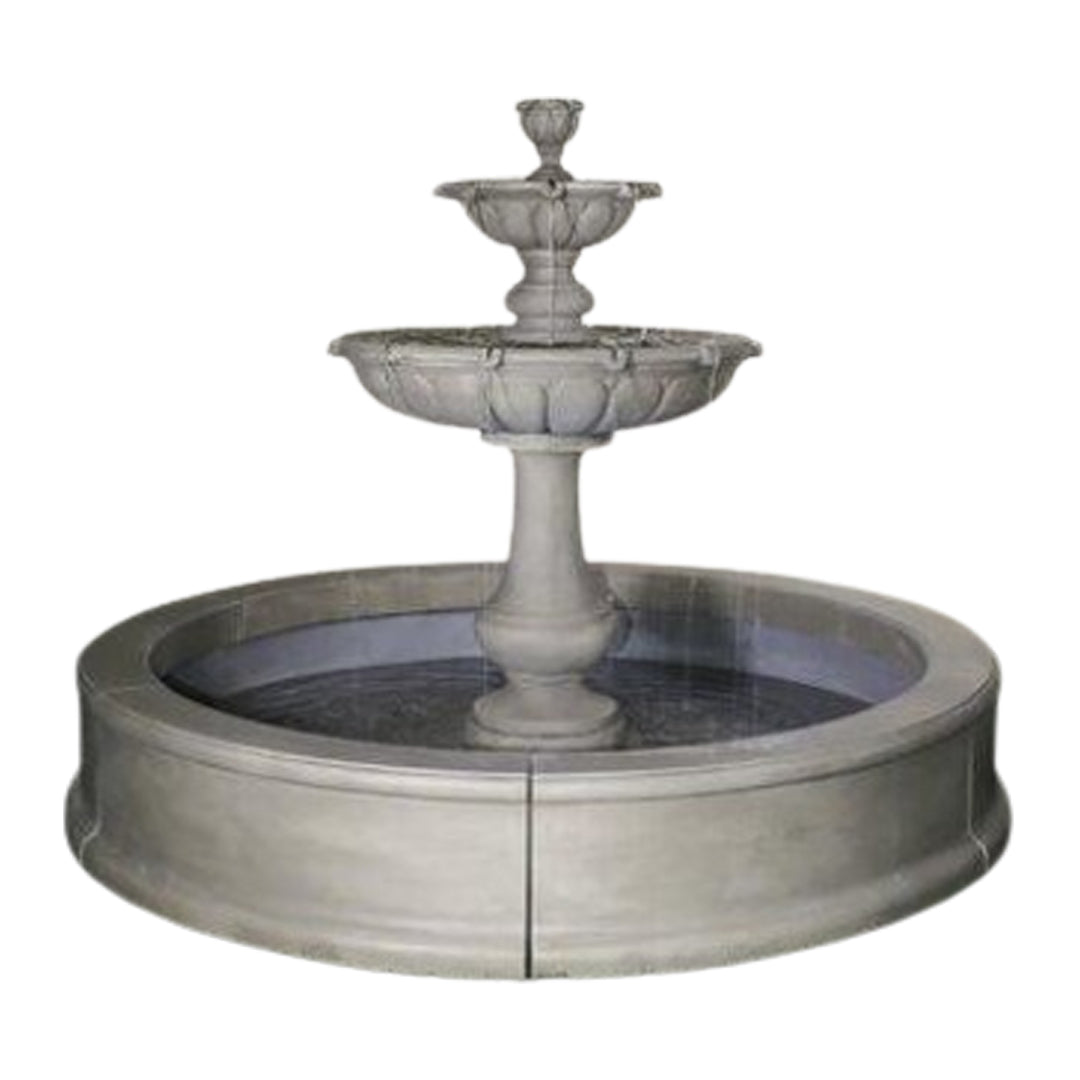 Giannini Garden Vicentina Cast Stone Outdoor Courtyard Fountain with Basin
