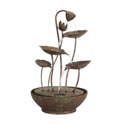 Melrose International 19.5”H Iron Lotus Leaf Fountain 74250DS