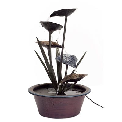 Melrose International 22"H Metal Lotus Leaf Fountain 66667DS