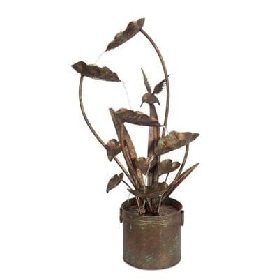 Melrose International 39.5"H Iron Anthurium and Hummingbird Fountain 74251DS
