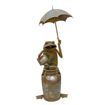 Melrose International 53.75”H Frog with Umbrella Fountain 82231DS
