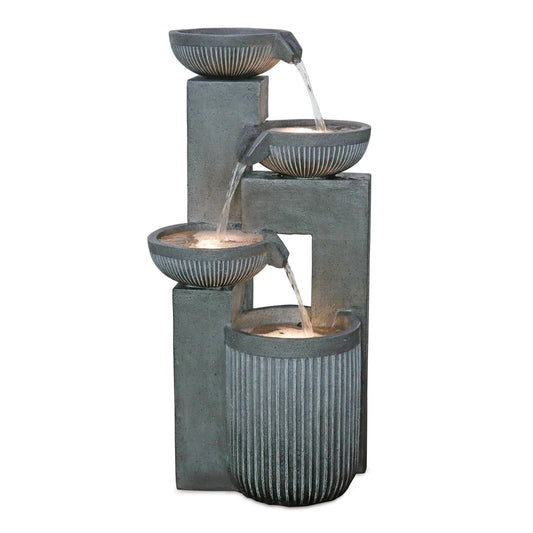 Melrose International Stone Cascading Bowl 33”H Fountain 88642DS