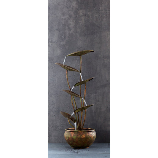 Melrose Intl Fountains Melrose Intl. Lotus Fountain w/ UL Pump (30.5”H, Metal)