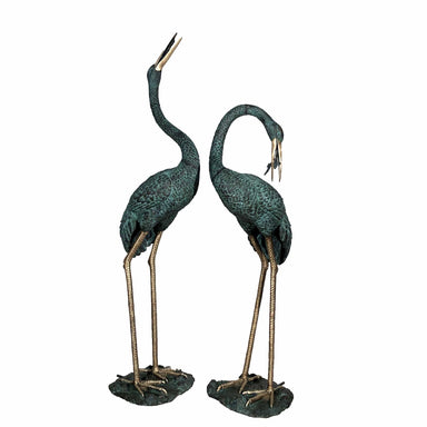 Metropolitan Galleries Bronze Crane Fountain Sculpture Set with Brass Highlights SRB45715-A-BH