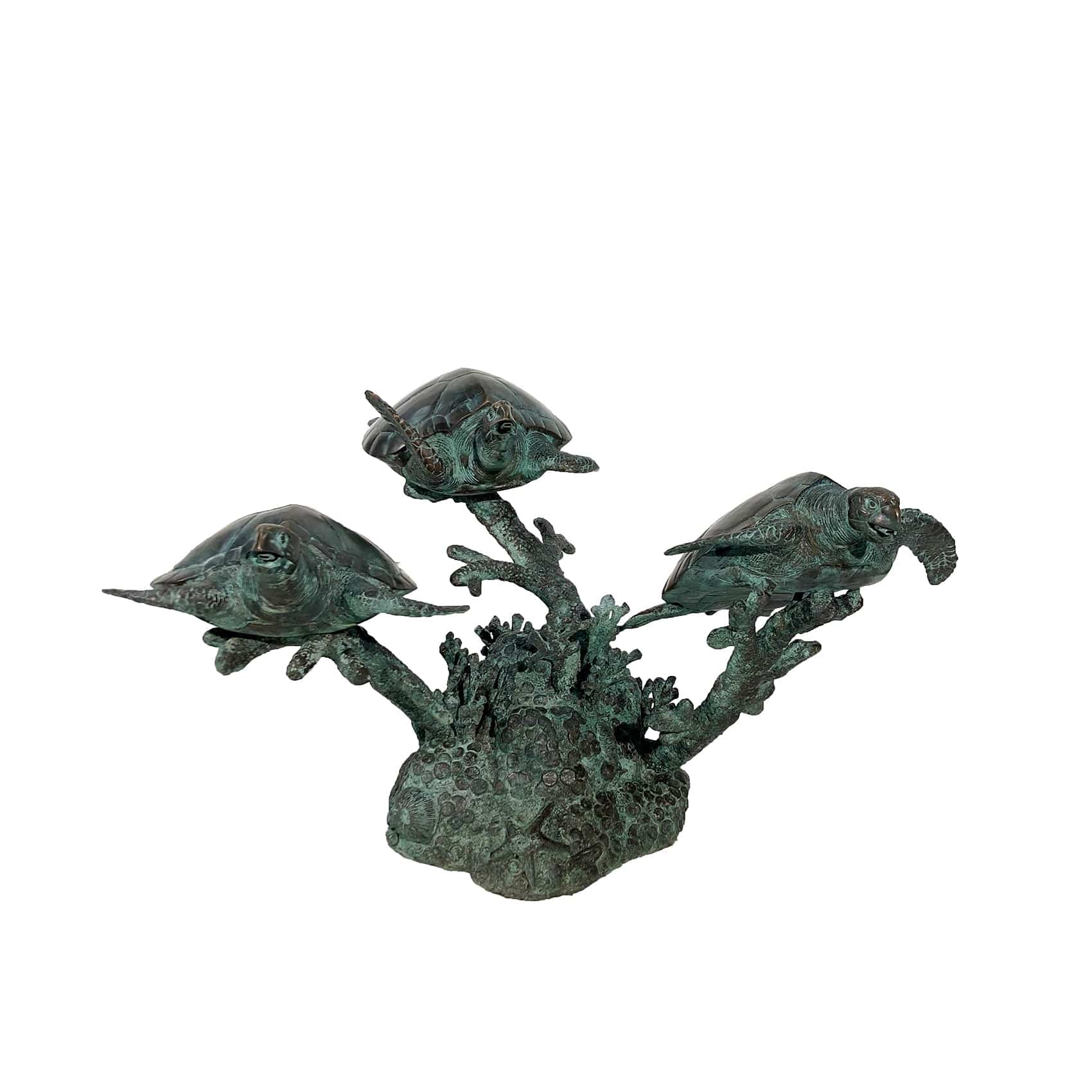 Metropolitan Galleries Bronze Sea Turtle Trio Fountain Sculpture SRB45936