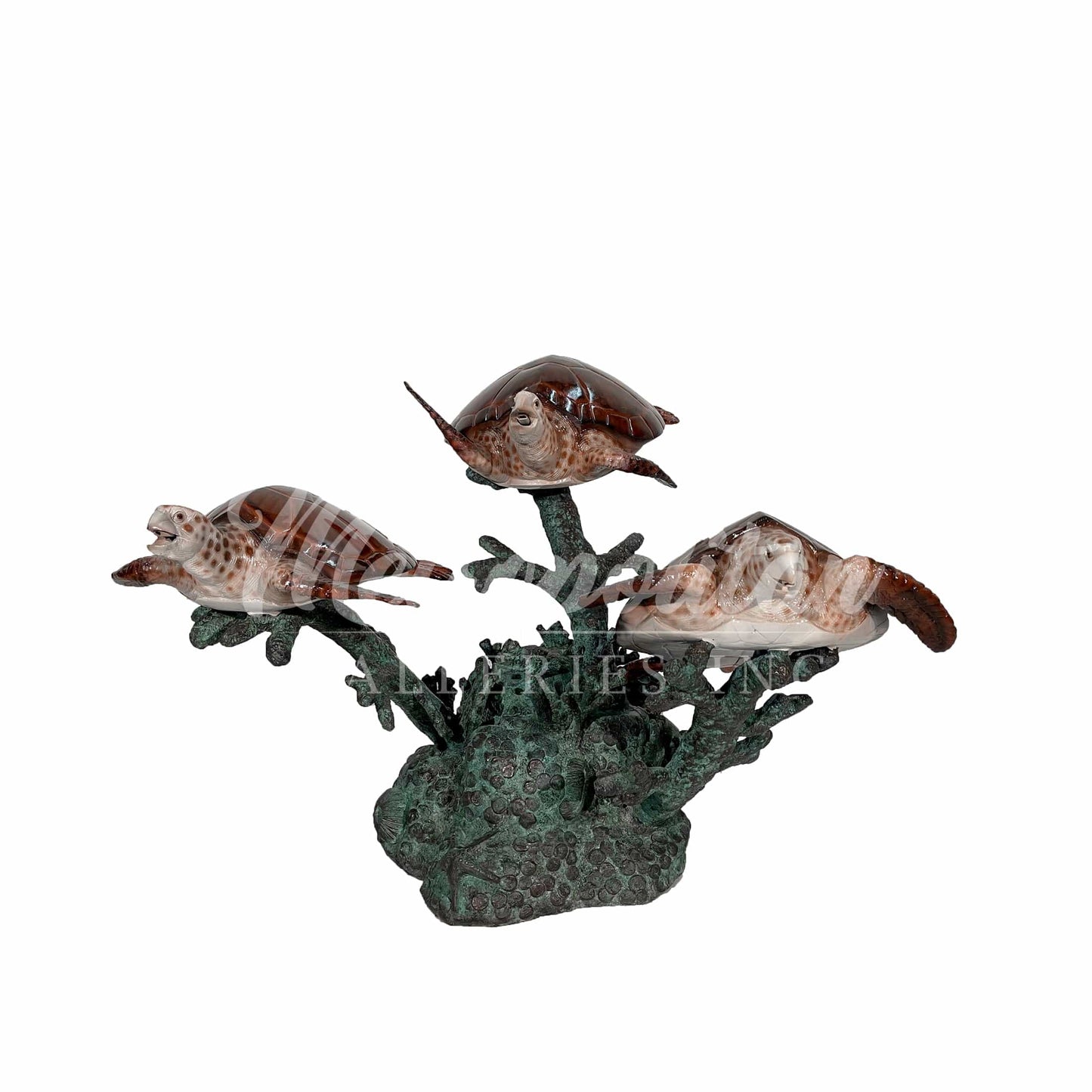 Metropolitan Galleries Bronze Sea Turtle Trio Fountain Sculpture SRB45936C