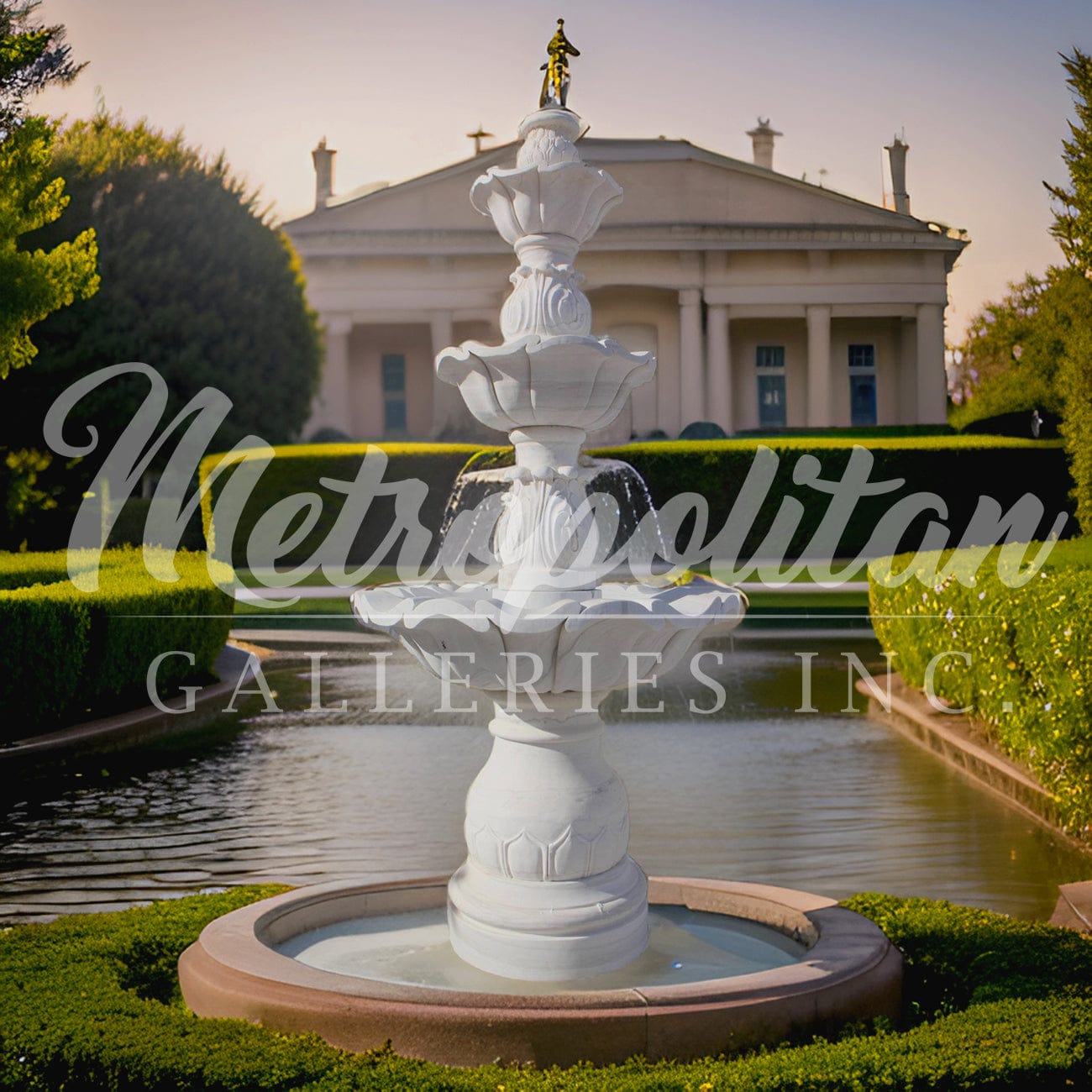 Metropolitan Galleries Marble Tuscan Three Tier Fountain JBF1600