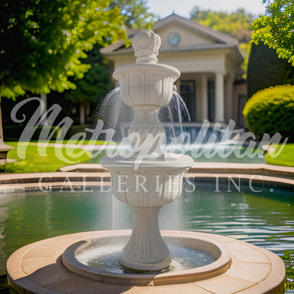 Metropolitan Galleries Marble Venetian Chalice Two Tier Fountain JBF1500