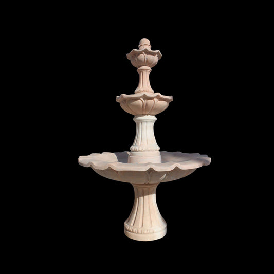 Metropolitan Galleries Rose Marble Three Tier Casa de Sol Fountain JBF1300
