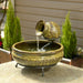 Smart Solar Cairo Ceramic Jug Solar Fountain - Walnut Finish 23481M01 23481M01