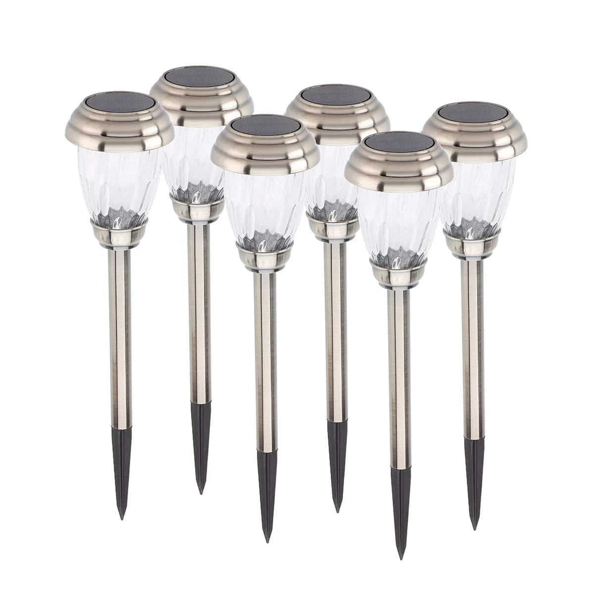 Smart Solar Charleston 6pack Solar Pathway Lights - Pewter 3426WRM6-HP