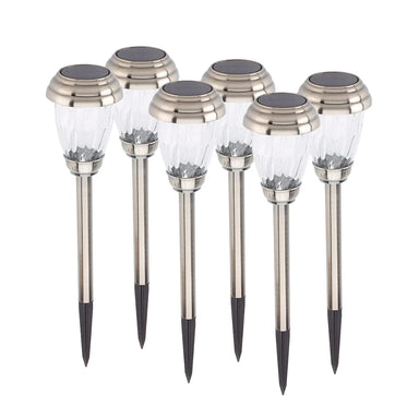 Smart Solar Charleston 6pack Solar Pathway Lights - Pewter 3426WRM6-HP