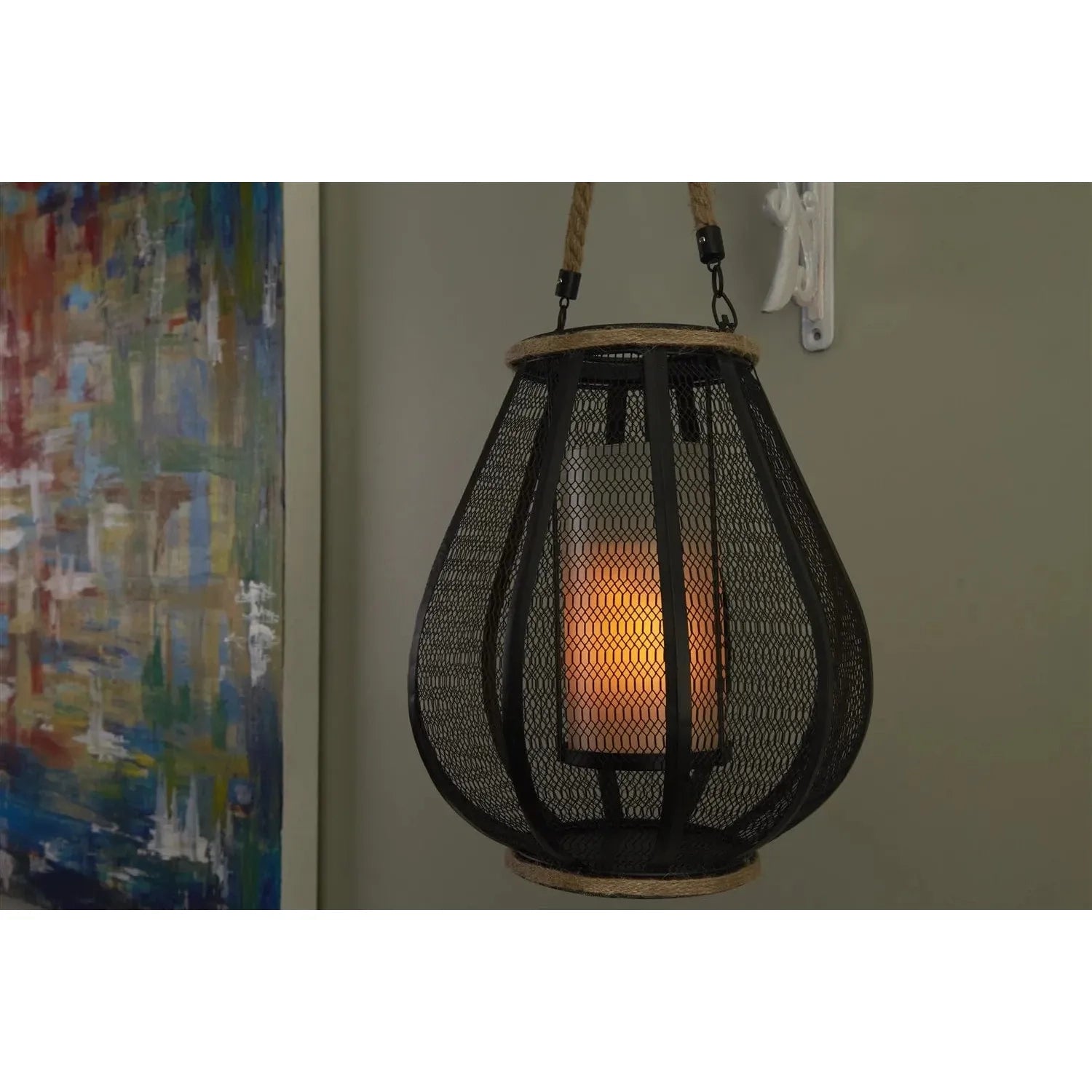 Smart Solar Dahl Candle Lantern with Dancing LED Flame 83012-LF 20UNPKD-T