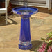Smart Solar Louisa IntelliSOLAR Ceramic Birdbath with Remote – Blue 25373024