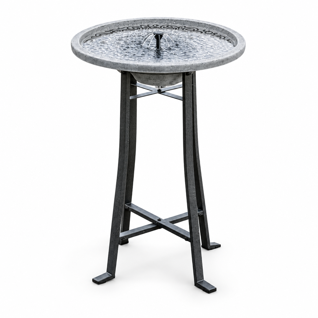 Smart Solar Perello IntelliSOLAR Birdbath with Remote - Distressed Gray 25401024