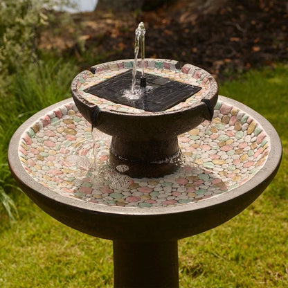 Smart Solar Riverstone 2-Tier intelliSOLAR Fountain with Remote 34208024 34208RM1