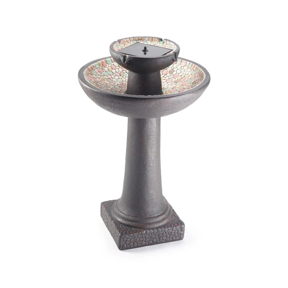 Smart Solar Riverstone 2-Tier intelliSOLAR Fountain with Remote 34208024 34208RM1