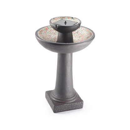 Smart Solar Riverstone 2-Tier intelliSOLAR Fountain with Remote 34208024 34208RM1